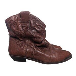 Sudini Vaquero Vintage Italian Leather Ankle Boots Pointed Toe Brown Size 5.5B